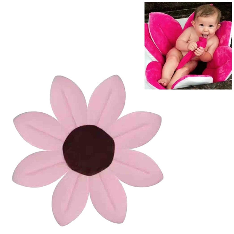 Newborn Baby Bathtub Foldable Blooming Bath Flower Bath Tub for Baby Blooming Sink Bath for Baby Play Bath Sunflower Cushion Mat, Diameter: 85cm