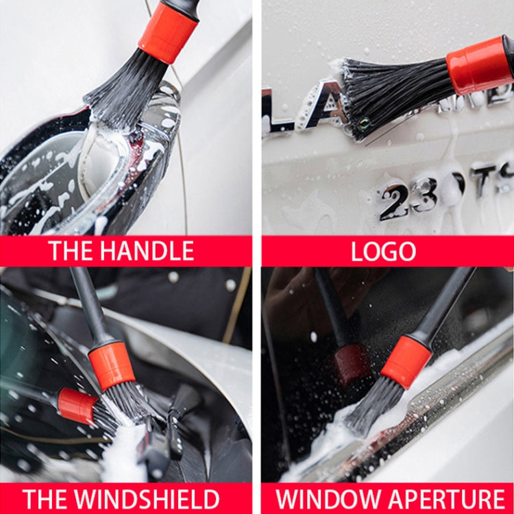 5 Pcs Car Detailing Brush Cleaning Natural Boar Hair Brushes Auto Detail Tools Products Wheels Dashboard