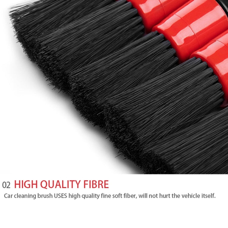 5 Pcs Car Detailing Brush Cleaning Natural Boar Hair Brushes Auto Detail Tools Products Wheels Dashboard