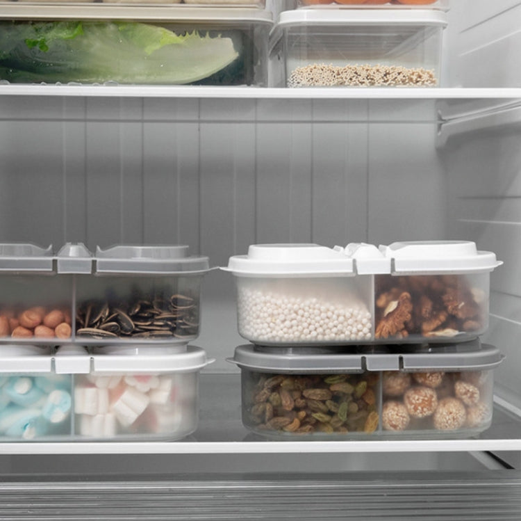 5 PCS Double Grid Kitchen Food Multigrain Sealed Jar Multifunctional Refrigerator Storage Box with Lid