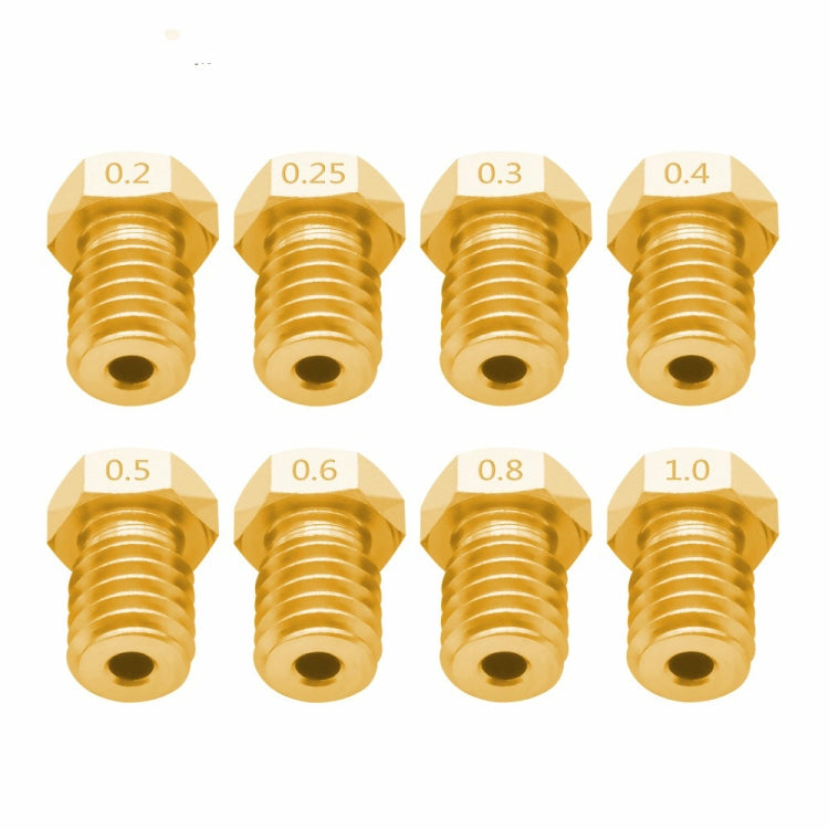 8 PCS Bugatti 3D Printer Accessories E3D-V5 V6 Nozzle M6 Thread Consumables Hot Nozzle