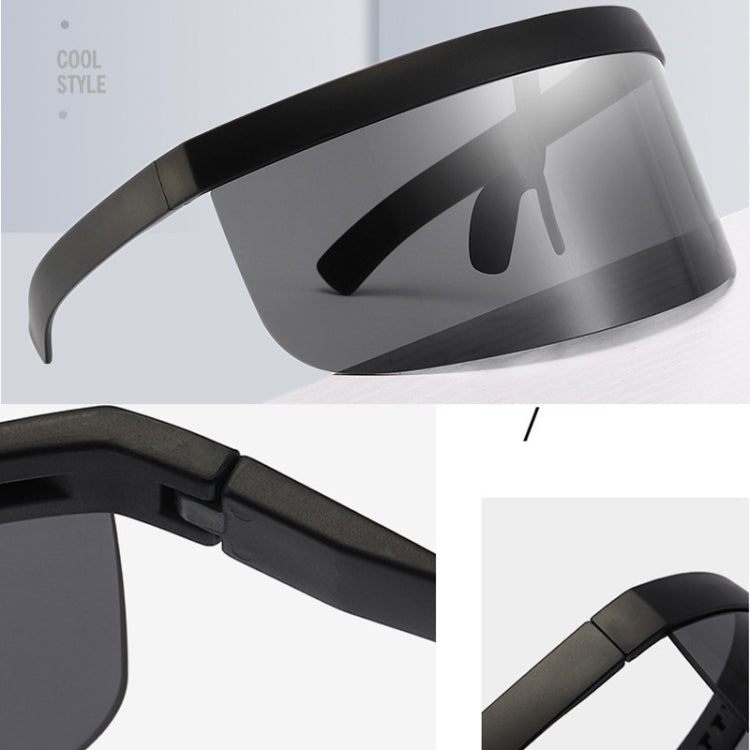 Anti-peeping Sun Mirror Integrated Anti-foam Sunscreen Mask, Black Frame Transparent