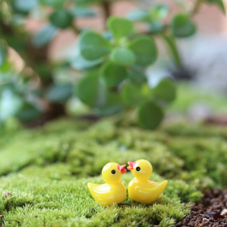 5 PCS Mini Doll House Accessories Resin Three-dimensional Small Yellow Duck Plant Decoration