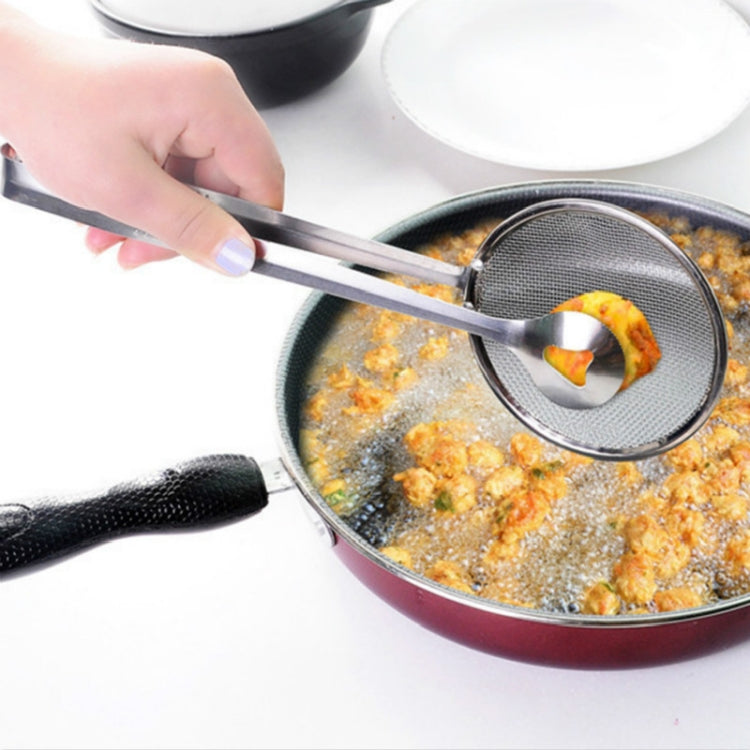 Stainless Steel Fried Food Drain Net Spoon with Clip