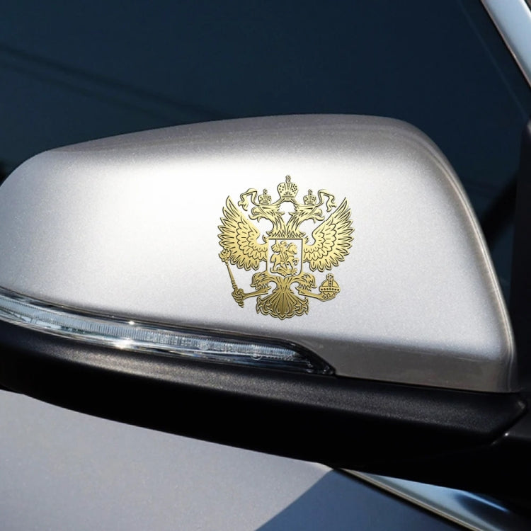 10 PCS PITREW Coat of Arms of Russia Emblem Nickel Metal Car Stickers Decals(Gold)
