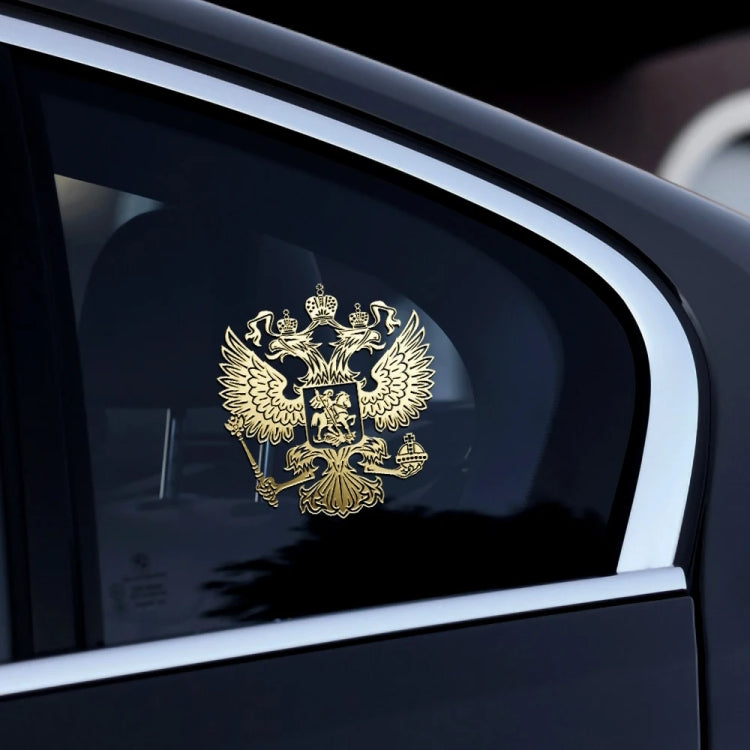 10 PCS PITREW Coat of Arms of Russia Emblem Nickel Metal Car Stickers Decals(Gold)