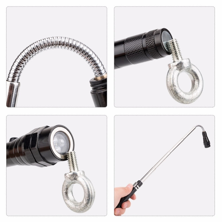 2 PCS 1W Flexible Magnet Camping Fishing Telescopic 360 Degrees Head Flashlight Outdoor Torch Magnetic Pick Up Tool Lamp