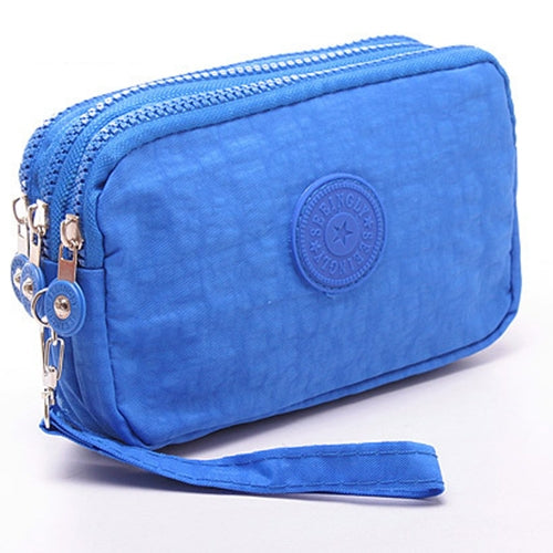 Three-Layer Zipper Short for Ladies Change Mobile Bag