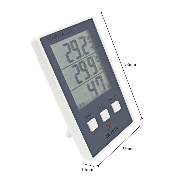 CX-201A LCD Digital Weather Station Thermometer Hygrometer Indoor  Outdoor Temperature Humidity Meter with Temperature Sensor