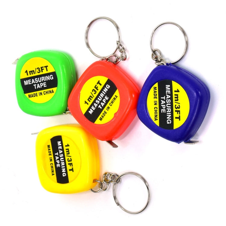 4 PCS Portable Easy to Retract Square Small Tape Measure Key Ring Pendant