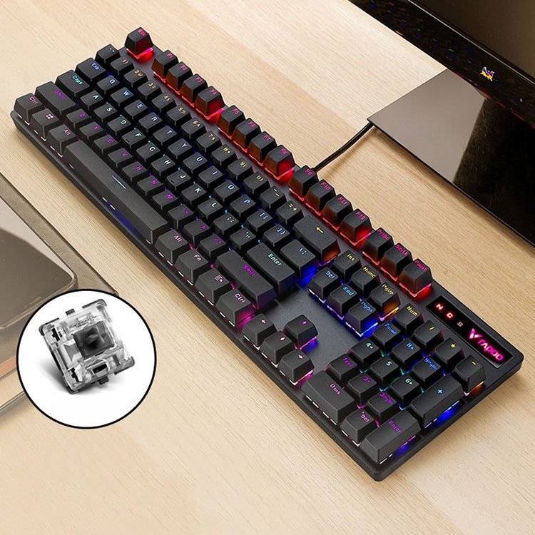 Rapoo V500 PRO Mixed Light 104 Keys Desktop Laptop Computer Game Esports Office Home Typing Wired Mechanical Keyboard