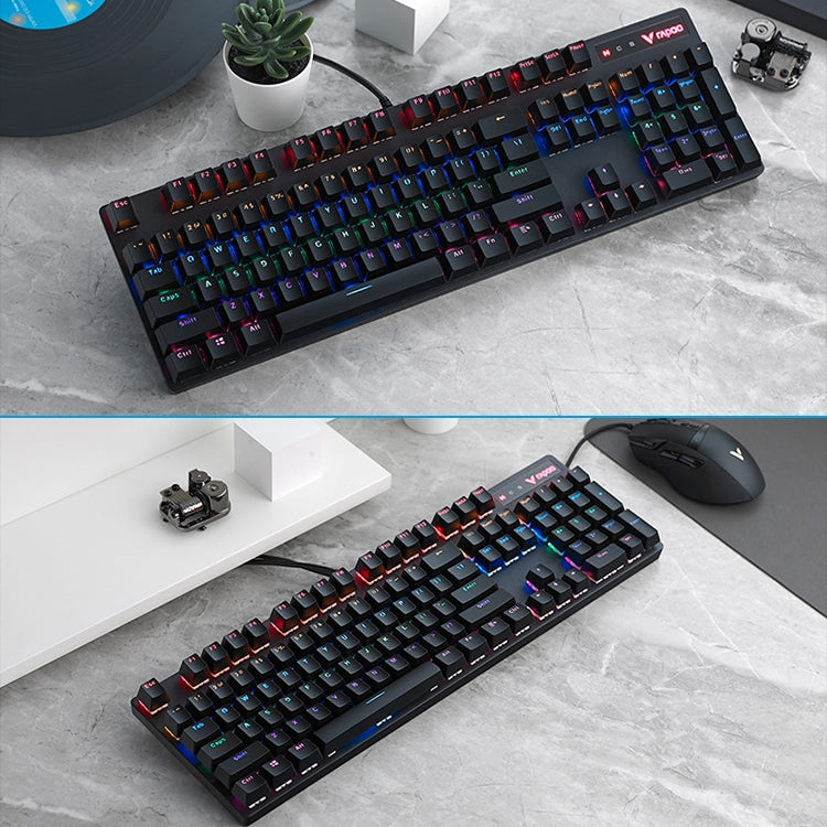 Rapoo V500 PRO Mixed Light 104 Keys Desktop Laptop Computer Game Esports Office Home Typing Wired Mechanical Keyboard