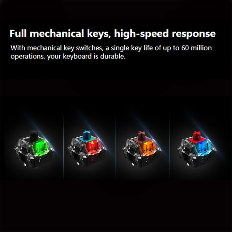 Rapoo V500 PRO Mixed Light 104 Keys Desktop Laptop Computer Game Esports Office Home Typing Wired Mechanical Keyboard