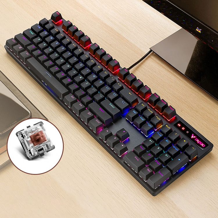 Rapoo V500 PRO Mixed Light 104 Keys Desktop Laptop Computer Game Esports Office Home Typing Wired Mechanical Keyboard