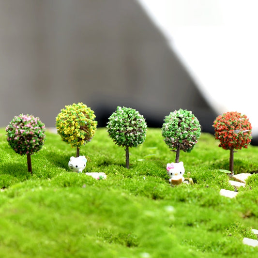 3 PCS Artificial Tree Miniature Garden Home Decoration, Random Color Delivery