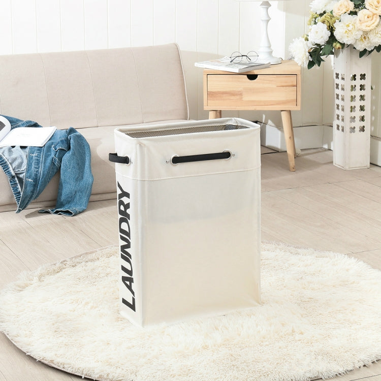 Drawstring Style Laundry Hamper PU Bottom Oxford Cloth Dirty Clothes Storage Bag Small Foldable Laundry Basket
