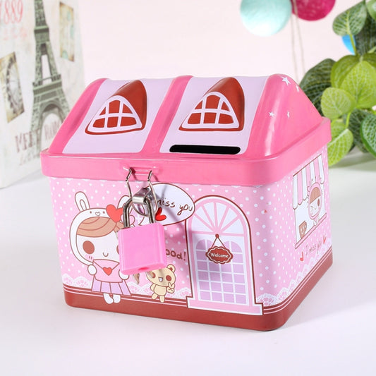 Children Cartoon Saving Small Coin Storage House Piggy Bank