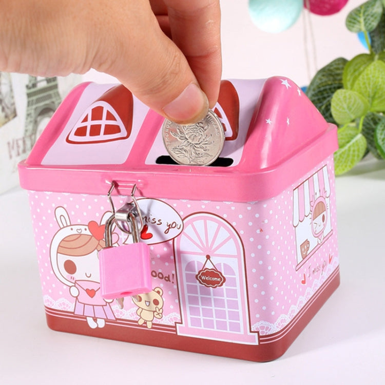 Children Cartoon Saving Small Coin Storage House Piggy Bank