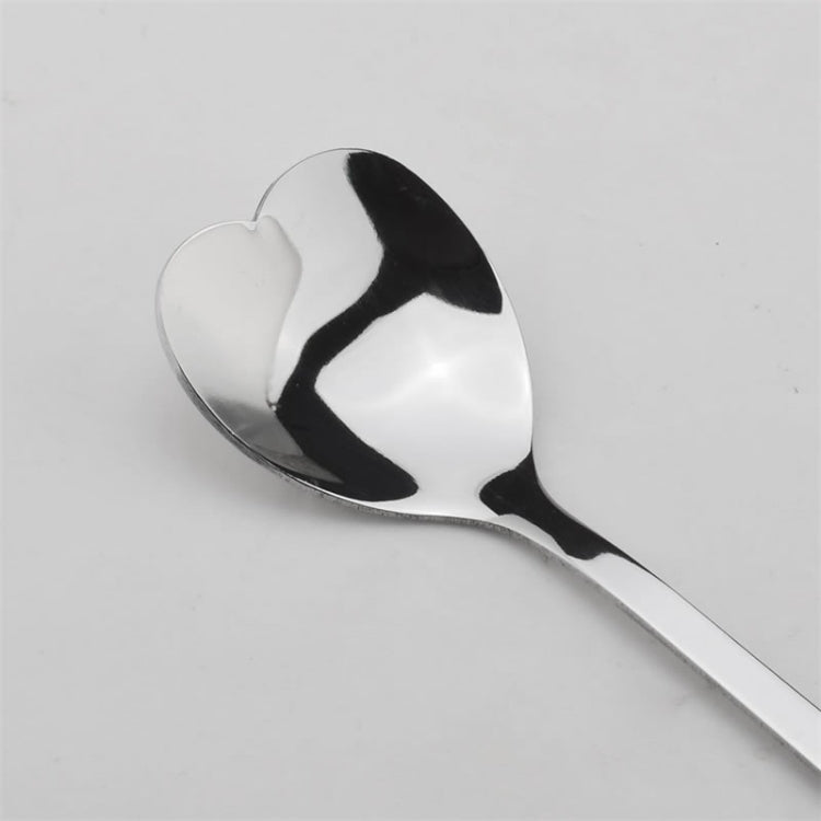 2 PCS Stainless Steel Spoon Portable Metal Coffee Teaspoon Creative Love Heart Shaped Wedding Party Gift Dinnerware