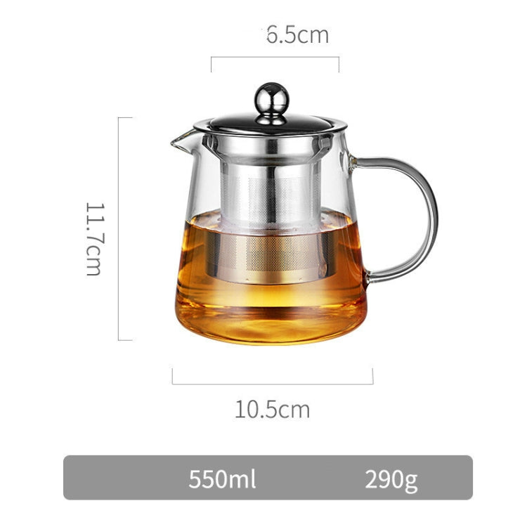 Large Capacity Heat Resistant Glass Teapot Tea Set With Stainless Steel Filter For Kung Fu Tea