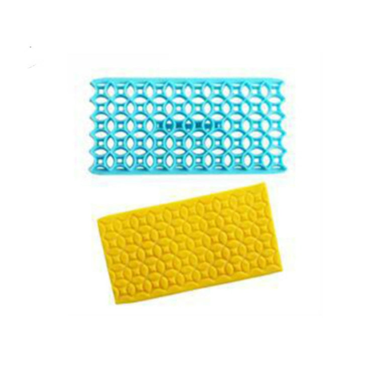2 PCS Cake Fondant Tool Heart Shaped Diamond Texture Plaid Overpass Quyi Seal Printing Mould