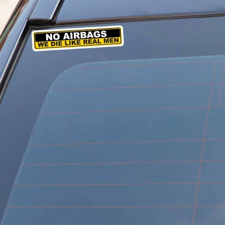YJZT 2X Car Sticker Warning NO AIRBAGS WE DIE LIKE REAL MEN PVC Decal, 15cm x 3cm