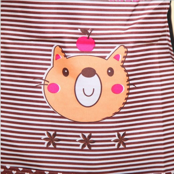 Kitchen Oilproof Cartoon Bear Apron with Sleeve