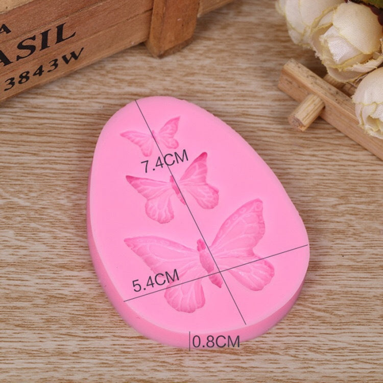 2 PCS Simulation Butterfly Fondant Silicone Mould Handmade Soap DIY Cake Decorating Chocolate Lace Baking Tools