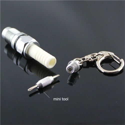 2 PCS Casual LED Key Chain Spark Plug Key Chain Keychain Car Parts Keyring Car Styling Accessories Decoration