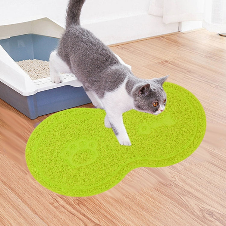 Lovely PVC Cat Litter Mat Eight-shaped  Anti-skid Placemat Pet Supplies