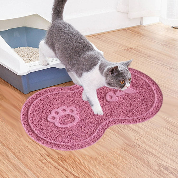 Lovely PVC Cat Litter Mat Eight-shaped  Anti-skid Placemat Pet Supplies