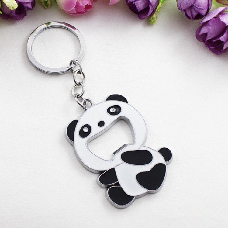 Cartoon Animal Shape Beer Bottle Opening Tool Opener Panda Keychain Pendant