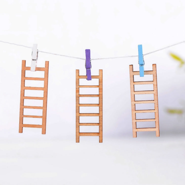 5pcs Simulation Ladder Decoration Wooden Staircase Corridor Micro Landscape Succulent Potted DIY Decorations