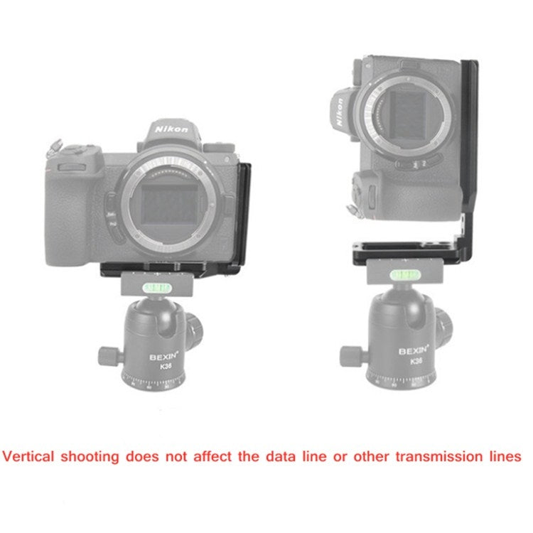 BEXIN for Nikon Z7 / Z6 Push-Pull Type Aluminum Alloy Vertical Shoot Quick Release L Plate Bracket Base Holder