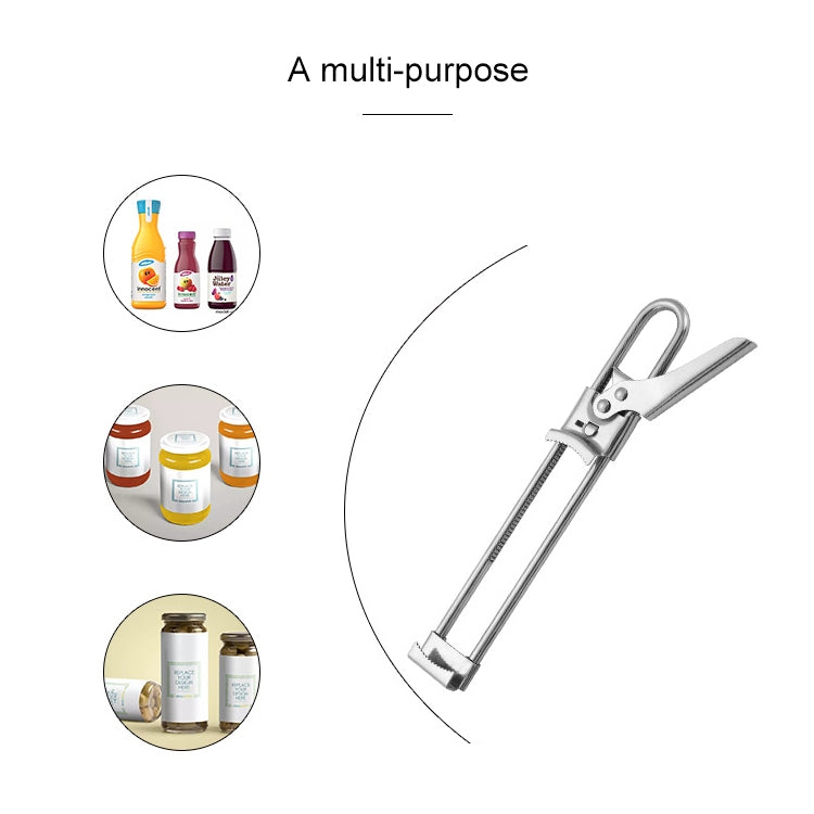 Stainless Steel bottle Opener Adjustable Can Opener Jam Bottle Opener Gadget