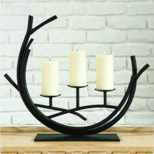 Romantic Vintage Wrought Iron Home Decoration Candle Holder Decoration, Black S