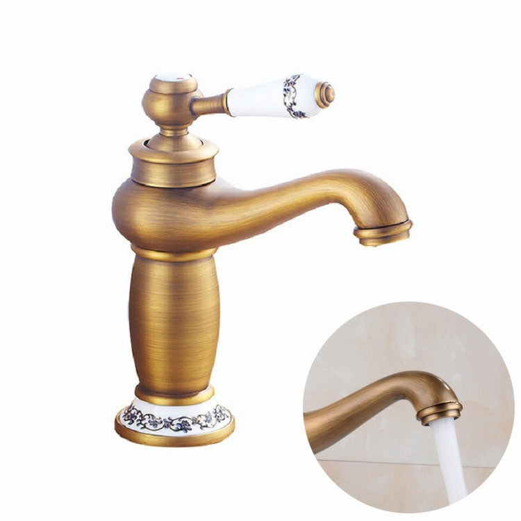 Copper Antique Hot Cold Double Blue White Porcelain Faucet