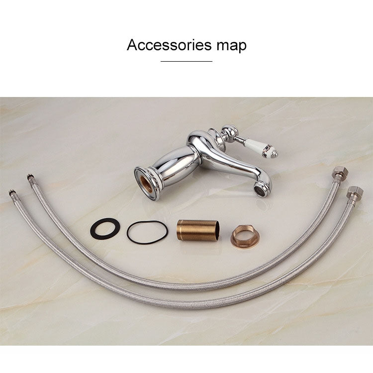 Copper Antique Hot Cold Double Blue White Porcelain Faucet