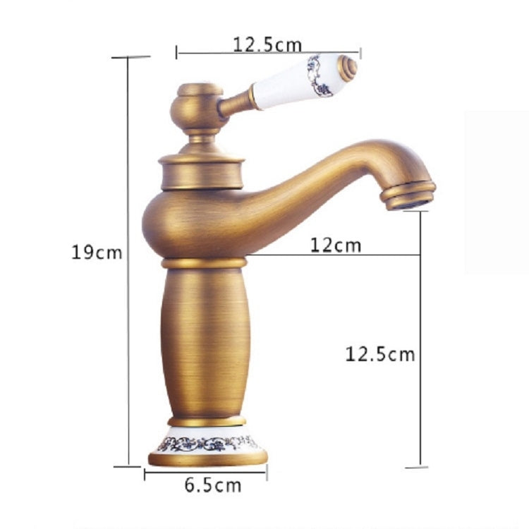 Copper Antique Hot Cold Double Blue White Porcelain Faucet