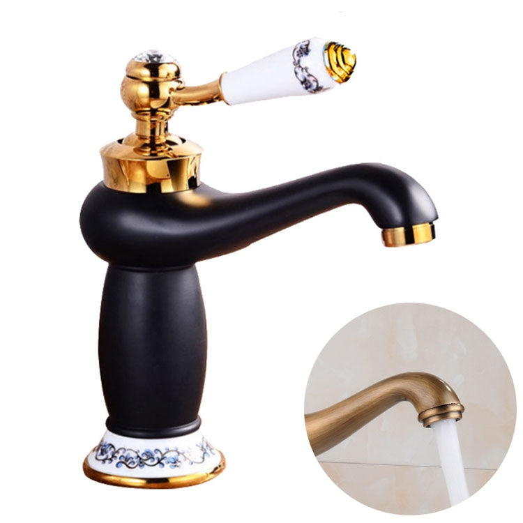 Copper Antique Hot Cold Double Blue White Porcelain Faucet