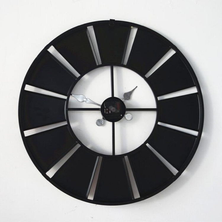 Digital Round Retro Wall Clock Creative License Plate Wrought Iron Decorative Clock