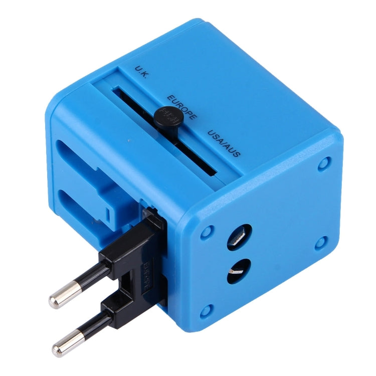 World-Wide Universal Travel Concealable Plugs Adapter with & Built-in Dual USB Ports Charger for US, UK, AU, EU