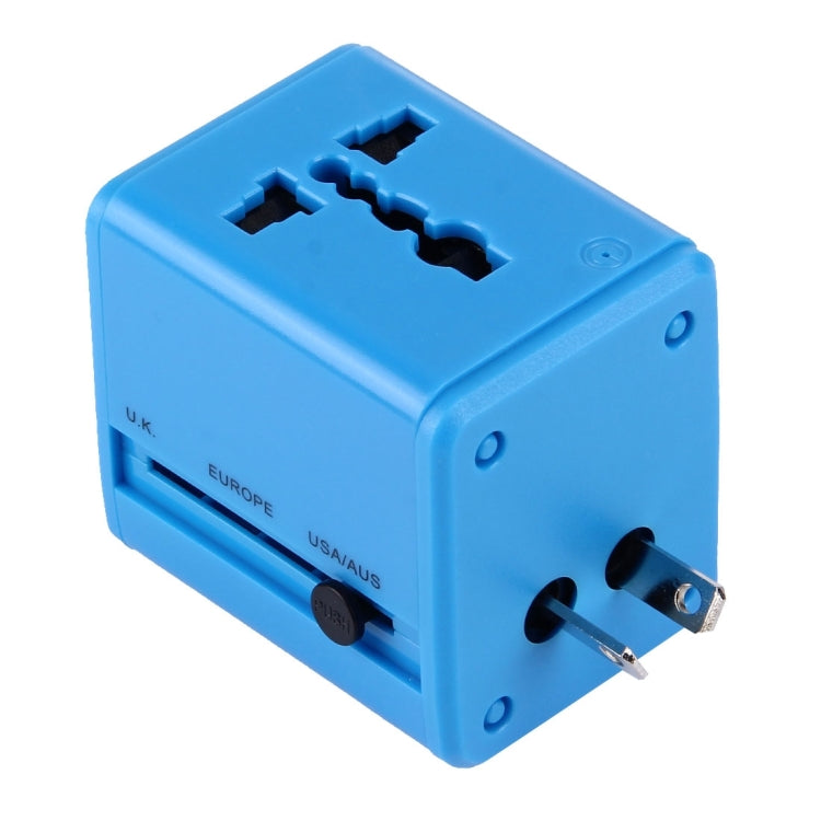 World-Wide Universal Travel Concealable Plugs Adapter with & Built-in Dual USB Ports Charger for US, UK, AU, EU