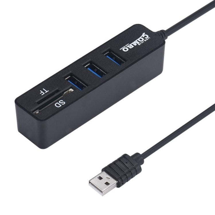 2 in 1 USB 2.0 480Mbps 3 Ports HUB COMBO + Micro SD / T-FLASH SD / SDHC / SDXC Card Reader for Windows XP / Vista / 8.1 / 7 / 8, MAC, etc