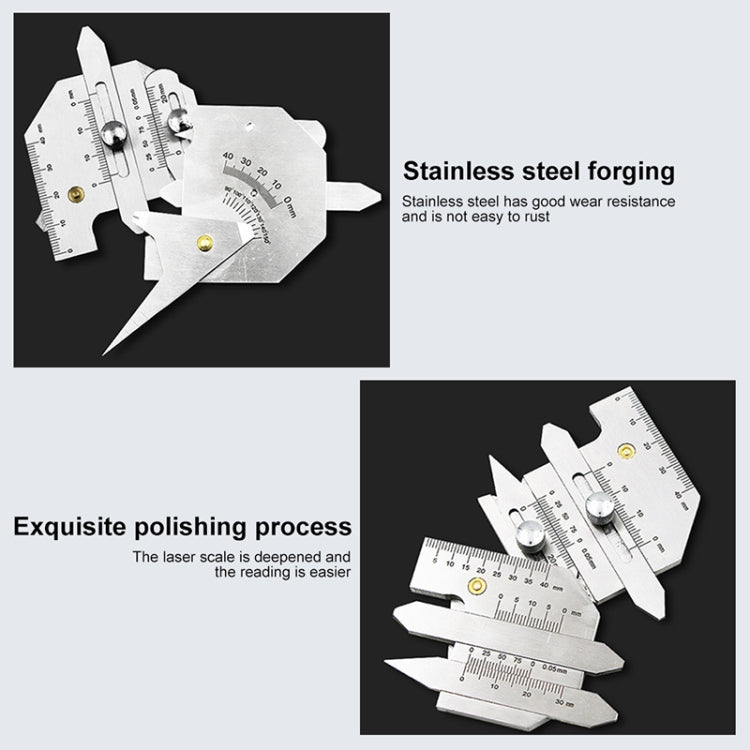 HJC40B Stainless Steel Welding Inspection Gauge Measuring Ruler