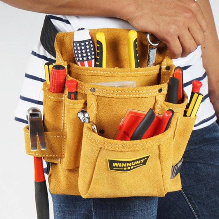 WINHUNT Multi-function Thicken Cowhide Electrical Hardware Tool Bag Repair Pocket