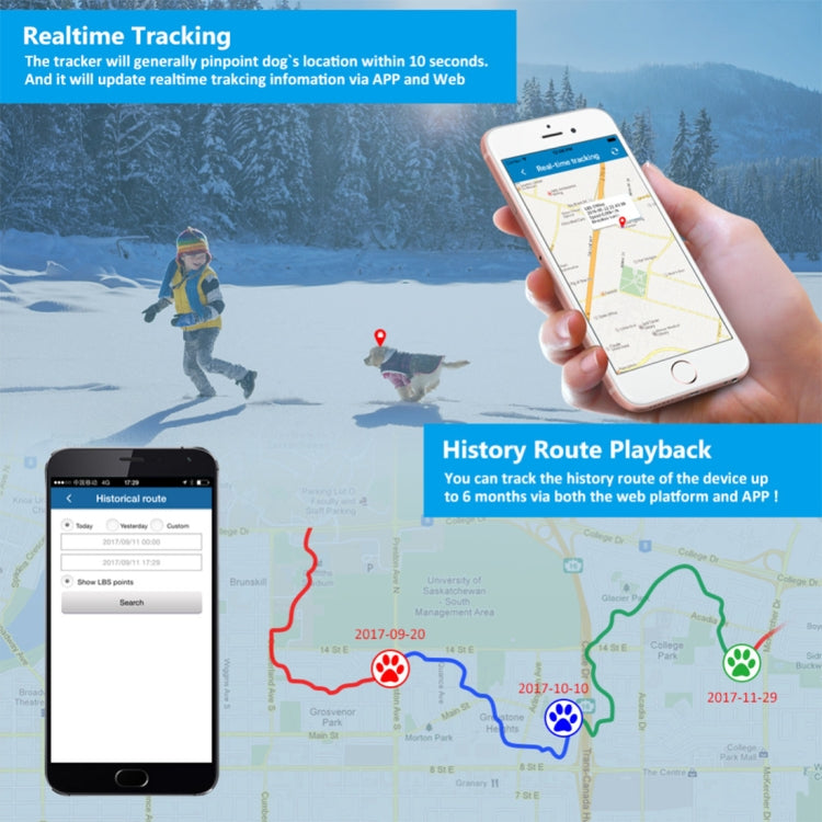 TK-909 GPS / GPRS / GSM Pet Locator Pet Collar Real-time Tracking Device