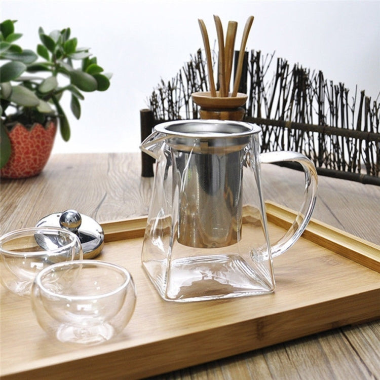 Stainless Steel Clear Heat Resistant Glass Filter Tea Pot, Capacity: 950ml