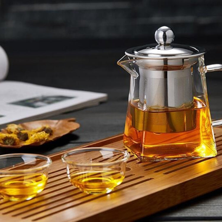 Stainless Steel Clear Heat Resistant Glass Filter Tea Pot, Capacity: 950ml