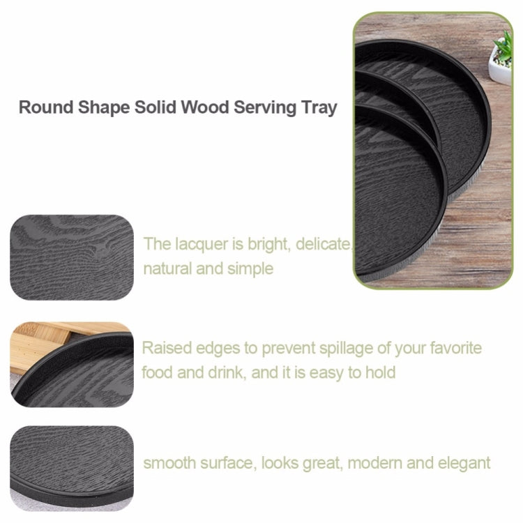 Creative Round Solid Wood Tea Tray Hotel Wooden Tay Storage Tray, Diameter: 30cm